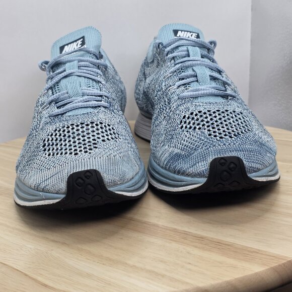 Size 11- Men’s Nike Flyknit Racer Running Shoes Multicolor Blueberry 526628-102 - Picture 2 of 11